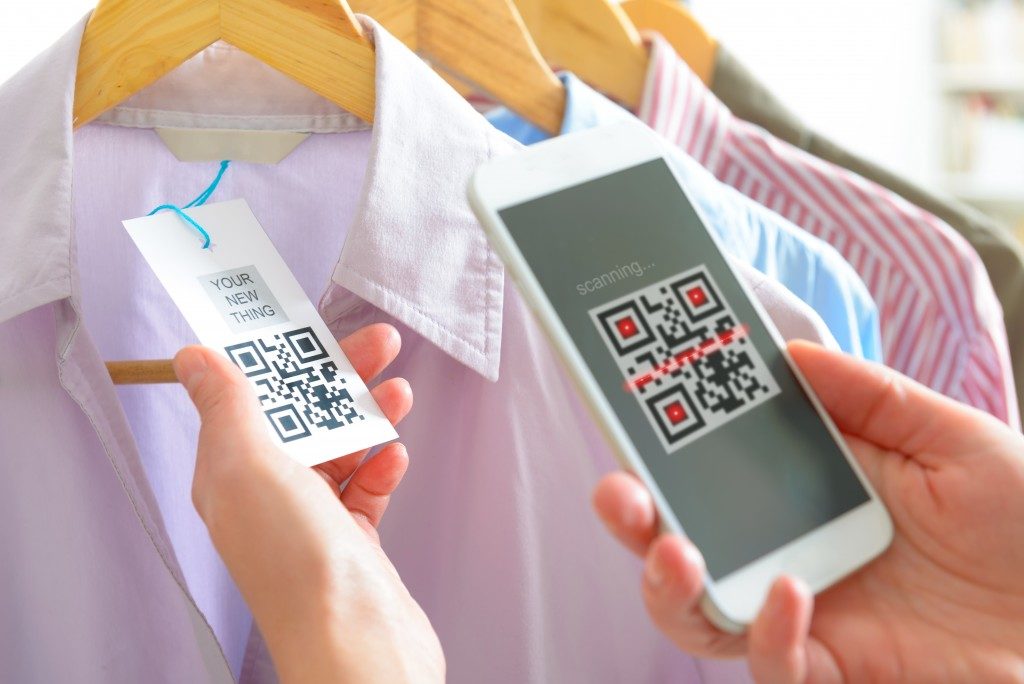 QR scanner on smartphone for purchases