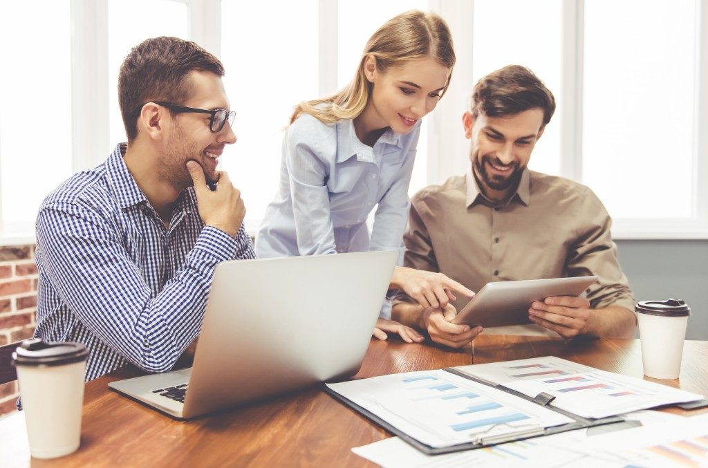 group of people working