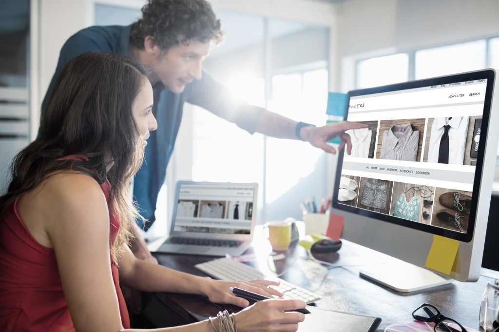 Woman editing a website